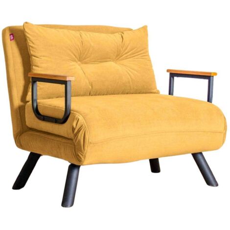 Les Tendances – Fauteuil convertible en tissu polyester – Dossier réglable 14 niveaux – Mousse rebondie – Dimensions 60x50cm – Pour petits espaces