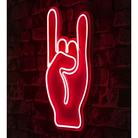 Panneau murale Opist L25xH44cm Signe ROCK & ROLL LED Rouge (1/5)