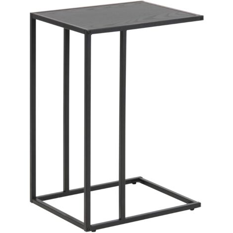 Table d'appoint 43x35x63 cm décor noir et métal noir - FYNCA (1/4)