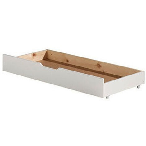 Tiroir lit bébé 60x120 cm pin massif blanc Jeep