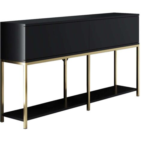 Cotecosy – Console en aggloméré et métal – Longueur 150 cm – Hauteur 80 cm – Profondeur 30 cm – Épaisseur 18 mm – Design moderne pour intérieur (1/4)