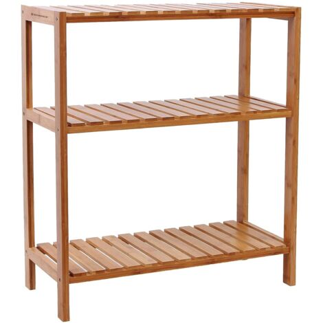 Songmics – Étagère en bambou naturel 4 niveaux – Dimensions 60 x 26 x 66 cm – Capacité de charge 8 kg – Kit anti-basculement inclus – BCB33Y