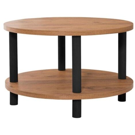 Roby Table basse 100 % MÉLAMINÉ Noir, pin atlantique (1/4)