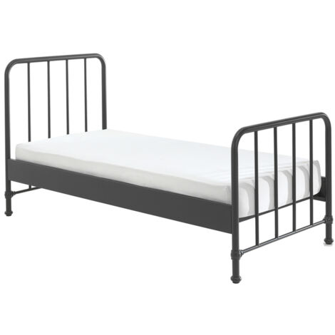 Lit simple métal noir mat Bronx 90x200 (1/3)