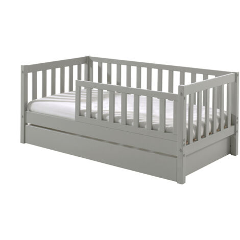 Lit 70x140 sommier et tiroir inclus Vipack Tod - Gris