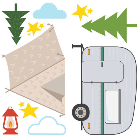 Stickers - Camping En Forêt - Hauteur 22,9 cm (1/3)