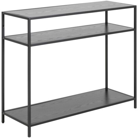 Console 100x35x79 cm décor chêne noir - FYNCA (1/5)