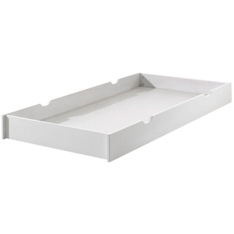 Tiroir de lit 90x190 cm pin massif laqué blanc Erik (1/2)
