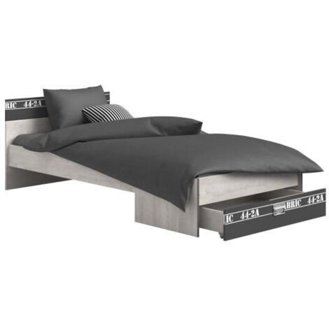 Lit enfant Fabien 90x200 - brun/gris (1/2)