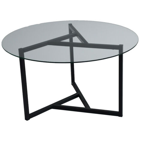Table basse en verre trempé et métal Trio (1/5)