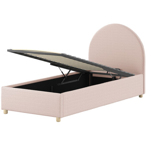 Lit coffre 90x200 sommier inclus Vipack Moon Rose (1/5)