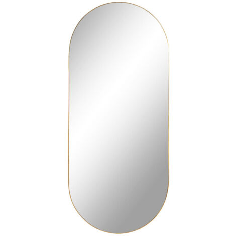 Miroir ovale en métal 35x80cm - Laiton - JERSEY