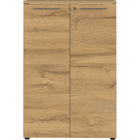 Commode 2 portes 80x40x120 cm gris foncé et gris - ISKMO (1/5)