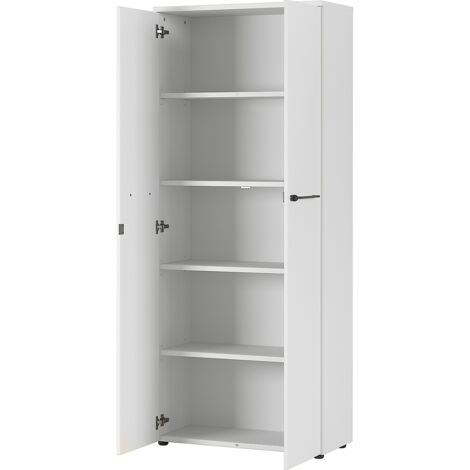 Armoire 2 portes 80x40x197 cm blanc - ISKMO (1/5)