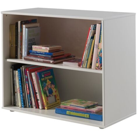 Bibliothèque pin massif laqué blanc Pino (1/3)