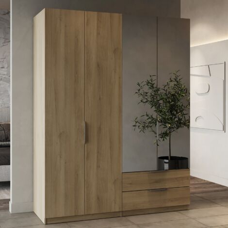 Armoire Spectre 157cm avec miroir - décor chêne (1/5)