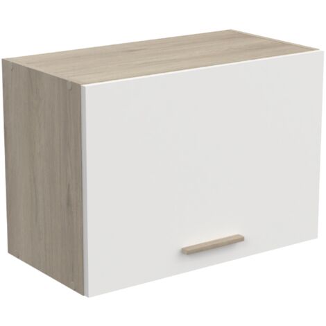 Meuble haut Romanie 60 cm 1 porte battante-chêne Kronberg/blanc mat (1/5)