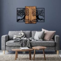 Asir Group Llc – Décoration murale en bois et métal – Design moderne en noyer – Dimensions 125x79 cm – Épaisseur métal 1.5 mm – Pour intérieur élégant