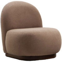 Fauteuil arrondi tissu à bouclettes Mouelow-Marron clair