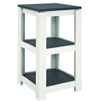 Table d'appoint carrée 40x40x74 cm gris foncé et blanc - JOSEF
