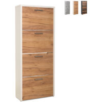 Armoire à chaussures Fulda 4 tiroirs - blanc/chêne