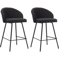 Tabouret de bar Bouclé Gris June Pieds en métal H87 x L52 x