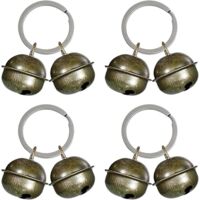 Lot de 4 Clochettes Fer 22mm Marron pour Collier Chien Chat Sécurité