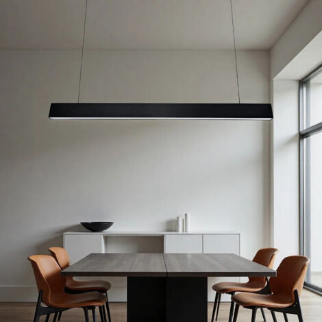 Suspension LED 36 W, 120 cm, 4000 K, idéale pour table à manger, plafond ou bureau. Lumière naturelle. (1/5)