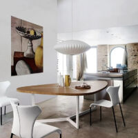 Lustre suspension en tissu Ø50 cm – Lanterne zen style chinois pour salle à manger, bar, salon ou hôtel, sans ampoule