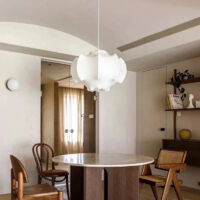 Lampe japonaise Wabi Sabi en soie et fer Ø60 cm – Lustre suspendu créatif, tissé à la main, E27, pour intérieur, sans ampoule