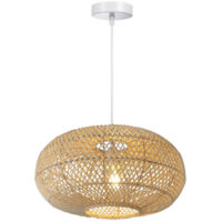 Plafonnier JOYINLED en rotin tressé à la main, lustre artistique en rotin naturel pour chambre, salon, îlot de cuisine