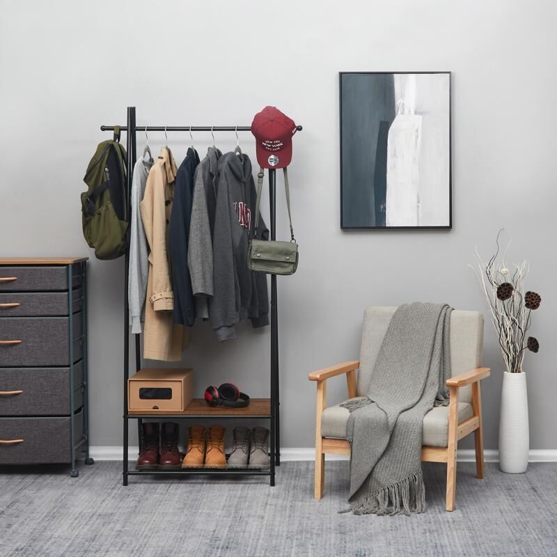Cosaving Porte-Manteau Vintage En Métal Et Bois - Vestiaire D'Entrée Stable 40x40x140cm, Style Industriel Blanc