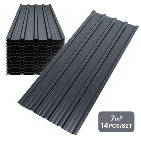 Mondeer – Panneau et lame de bardage tôle bac acier 1100x460mm – Métal galvanisé 0,25mm – Surface 7m² – Résistance aux intempéries - 14x110x