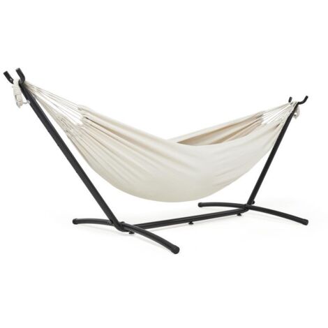 Hamac sur pied avec support double extérieur avec sac de transport portable pour balcons terrasses rouge Mondeer