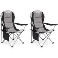 Lot de 2 chaises de camping pliantes – Tissu Oxford imperméable – Capacité 120 kg – Sac de transport inclus – Dimensions 55x92x105 cm – Intimate Wm Heart