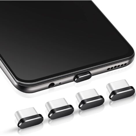 Tappo antipolvere USB C, tappo protettivo antipolvere tipo C, nero (4 pezzi) (1/5)