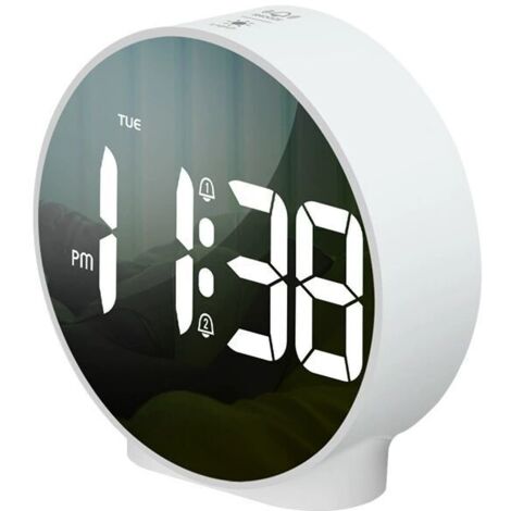Sveglia luminosa con visualizzazione settimanale, funzione snooze, 4 livelli di luminosità regolabili, 2 sveglie, orologio digitale a batteria per bambini, adolescenti e anziani