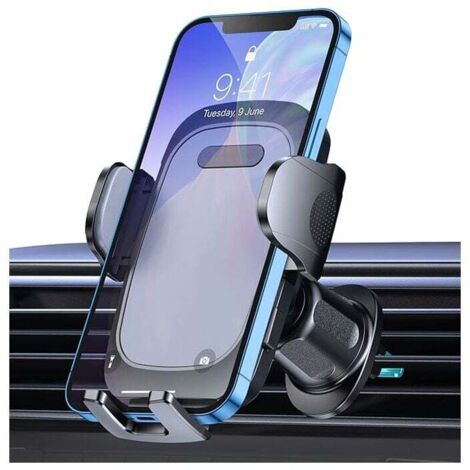 Supporto per telefono da auto, supporto per telefono da auto con rotazione a 360° con bocchetta di ventilazione, rilascio con un pulsante (1/5)