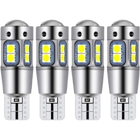 Lampadina LED T10 W5W, luce interna per auto, luce notturna a LED per auto, adatta per luci targa, luci di posizione laterali, luci di parcheggio e luci di cortesia (4 pezzi)