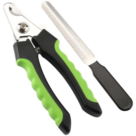 Set tagliaunghie e lima per cani e gatti, acciaio inossidabile, nero/verde (1/5)