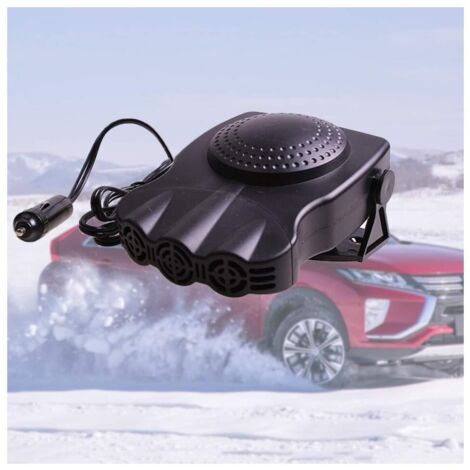 Riscaldatore portatile per auto da 12 V, ventola sbrinatore per parabrezza da 150 W, riscaldamento/raffreddamento rapido a basso rumore, si collega all'accendisigari, nero (1/5)