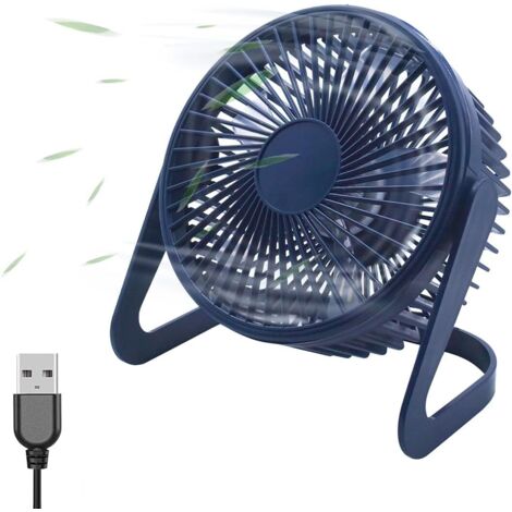Ventilatore USB, mini ventilatore da tavolo, ventilatore silenzioso con rotazione di 360 gradi, ventilatore da scrivania portatile a 2 velocità regolabile (1/5)