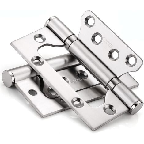 Cerniera in acciaio inossidabile, cerniera per porta rettangolare da 100 mm, argento, 4 pezzi (1/5)