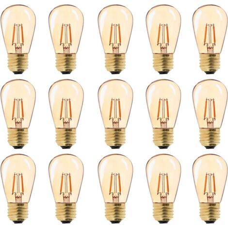Lampadina LED E27 Vintage, ST45 Facile da convertire in lampadine a incandescenza da 1W = 10W, Lampadina da comodino E27 con attacco medio, luce bianca super calda 2200K, vetro dorato, non dimmerabile (1/5)