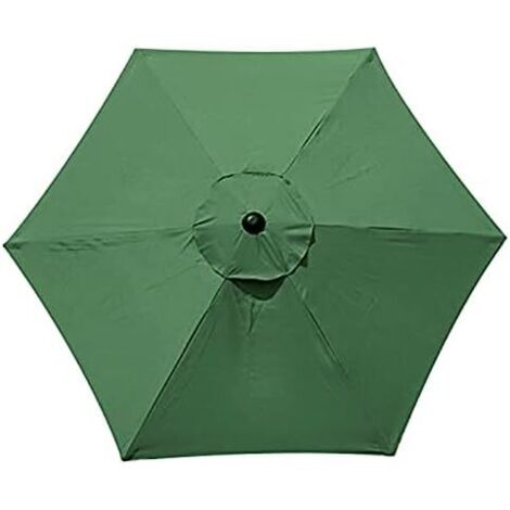 Copertura di ricambio per ombrellone - 6 stecche - 2M/2.7M/3M - Impermeabile - Anti-ultravioletti - Tessuto di ricambio (2.7M/8.9Ft, Verde)