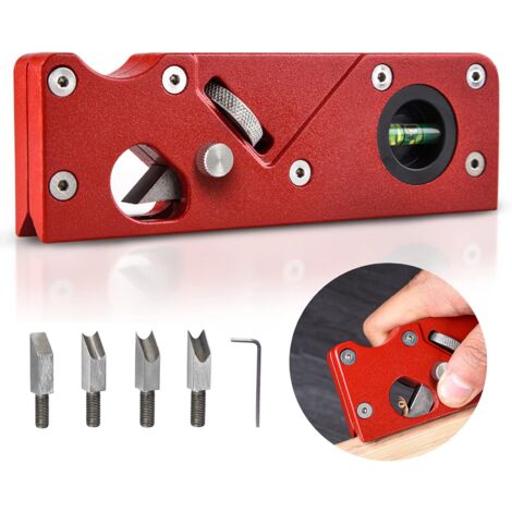 Pialla angolare per lavorazione del legno, pialla smussatrice a 45 gradi, smussatura, pialla manuale per legno per lavorazione del legno (rossa)