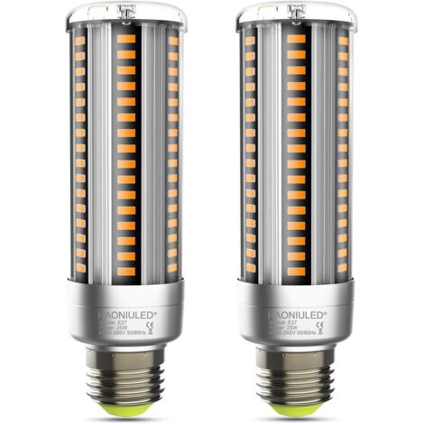 Lampadina LED E27 25W, bianco caldo 2700K, angolo 360°, non dimmerabile, senza sfarfallio, lampadina LED E27 a mais, confezione da 2 (1/5)