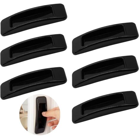 Maniglie adesive per porte scorrevoli con nastro biadesivo per armadi, finestre, frigoriferi, mobili, cassetti, porte in vetro (nero 6 pezzi)