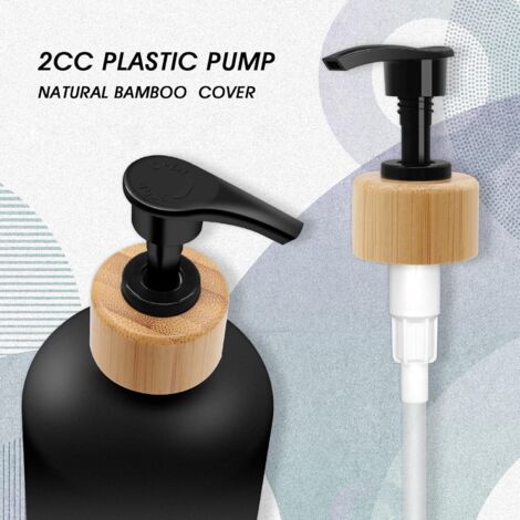 Set di 2 dispenser di sapone in vetro - 450 ml - Nero e bianco opaco - Con testa della pompa in acciaio inox | Leroy Merlin