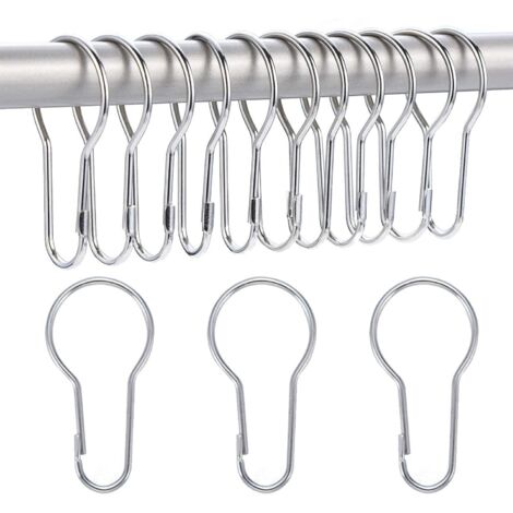 12 anelli per tende da doccia trasparenti, 4,1 x 6 cm